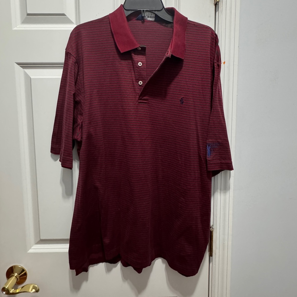 Ralph Lauren Robert Trent jones 100% Pima cotton polo shirt xl striped